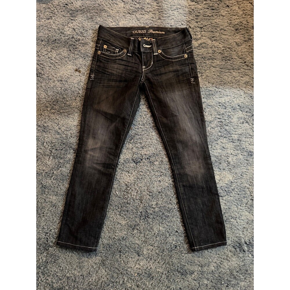 Women’s Guess Jeans Sz 24 Dare Devil Skinny Leg Jeans Black